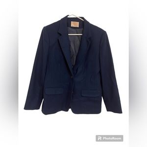 Vintage PENDLETON Womens Virgin Wool Jacket Navy Single Button Size 12 USA Made